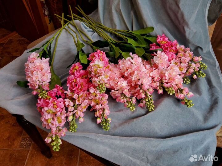 Цветы из шелка высокие.Дельфиниум.высота80см