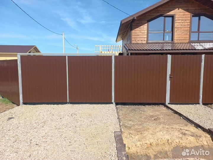 Забор из профлиста под ключ