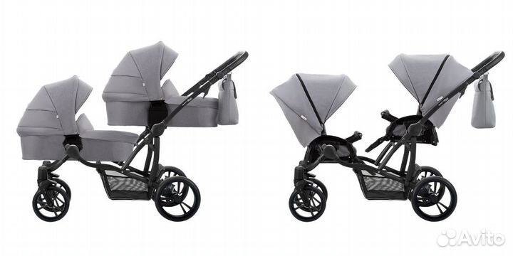Коляска для двойни bebetto 42 simple 3в1