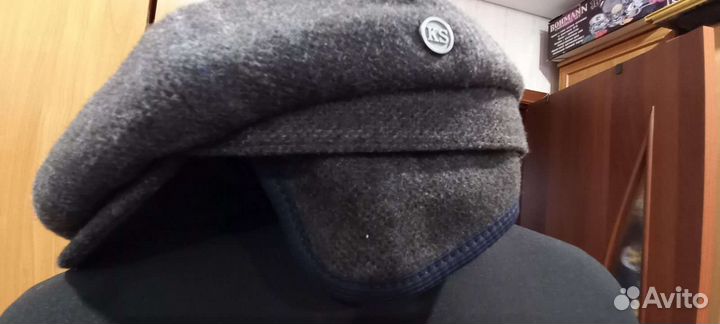 Кепка мужская, драповая, серая 60-62 р