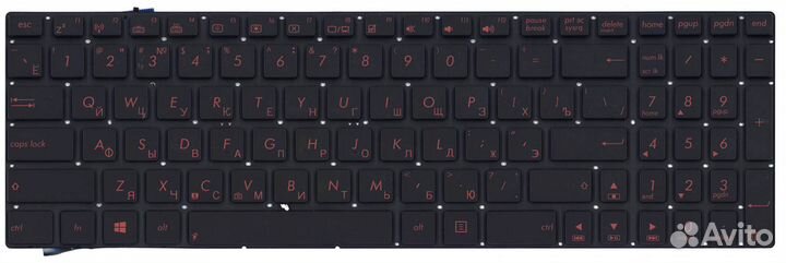 Клавиатура asus N76VB с красной подсветкой, OEM
