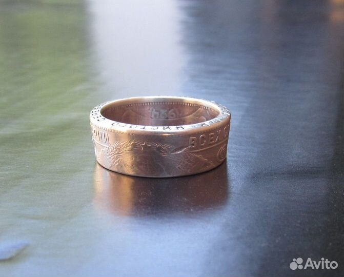 Кольцо из серебряной монеты полтинник 1924 г