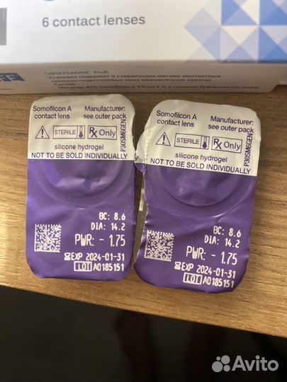 Линзы контактные cooper vision 1 месяц -1.75