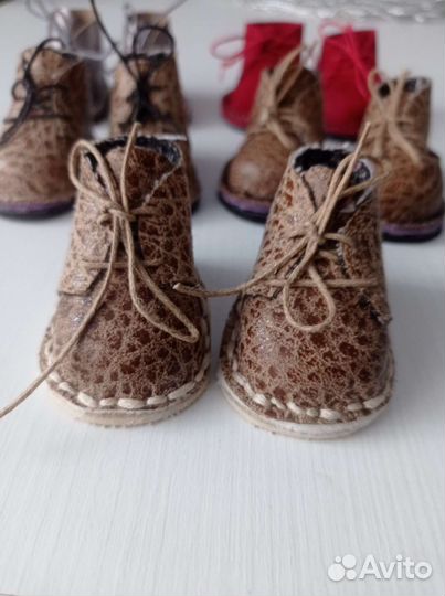 Ботиночки для интерьерных кукол на шнурках