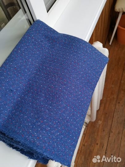 Драп плотный синий в крапинку