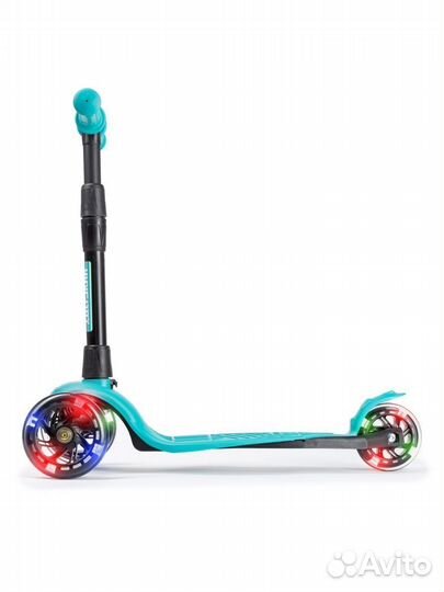 Самокат boss детский (светящиеся колеса) бирюзовый