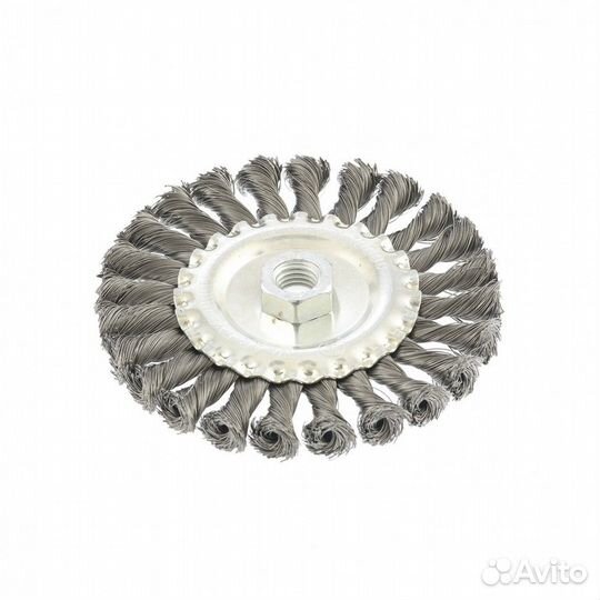 Щетка для ушм 125 мм, М14, плоская, крученая прово