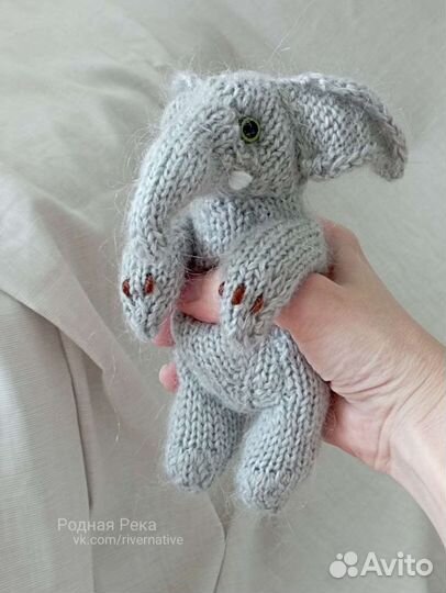 Мини игрушки вязаные (слон, собачка, пингвин)