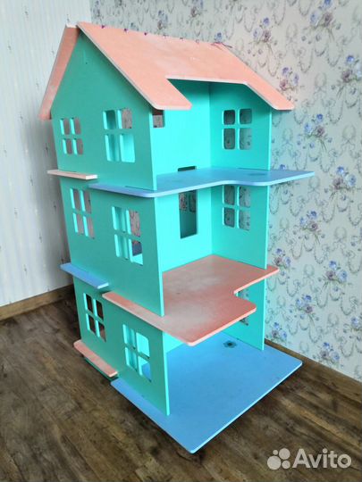 Домик для кукол 3х этажный двухсторонний