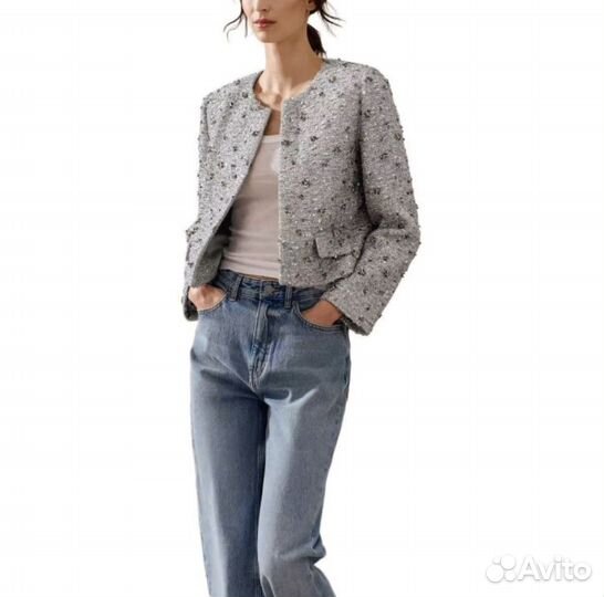 Твидовый жакет zara xs