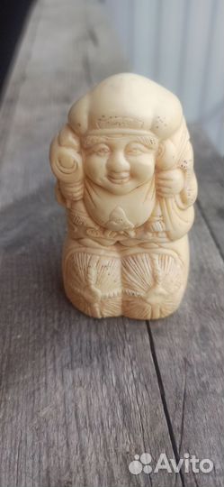 Нэцкэ Дайкоку на снопах