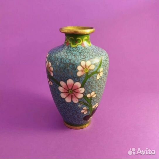 Ваза Китай Перегородчатая Эмаль Клуазоне Состояние