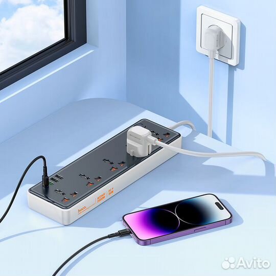 Сетевой удлинитель фильтр Hoco AC14A