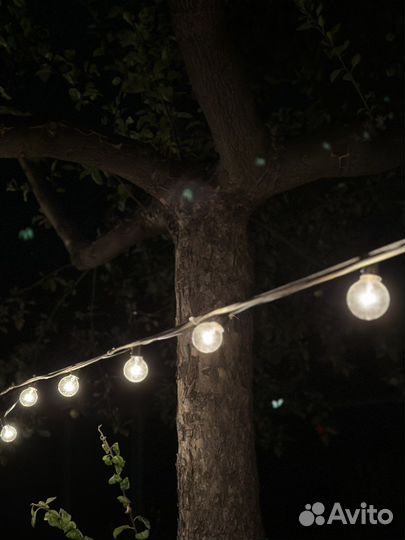 Уличная гирлянда (лампочки) 15м, 50 лампочек