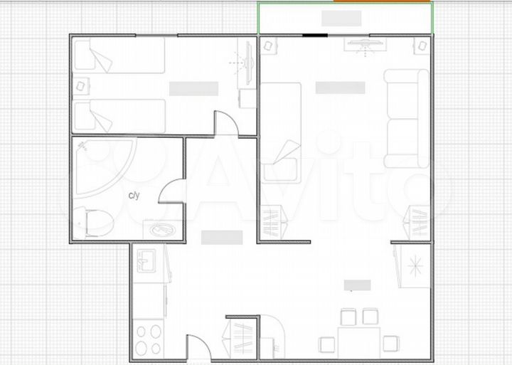 2-к. квартира, 40 м², 4/5 эт.