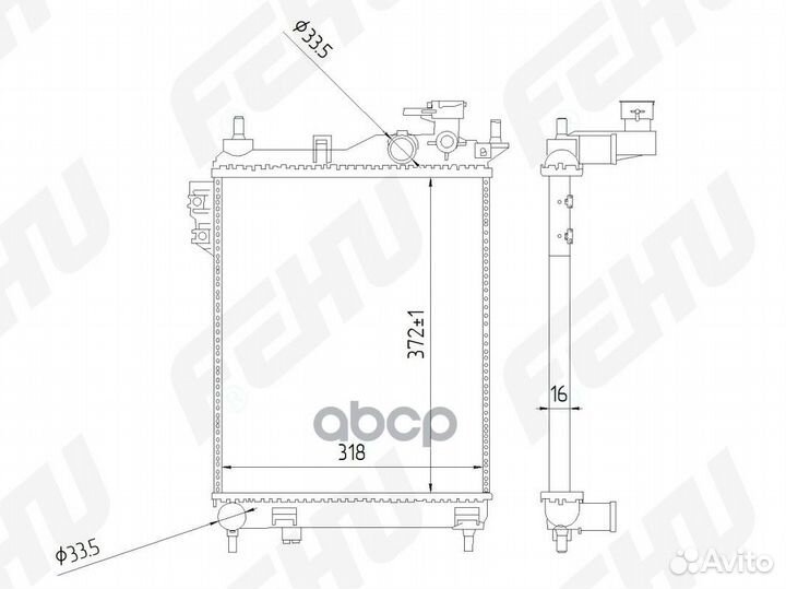 Радиатор охлаждения Hyundai Getz (02) 1.1/1.3
