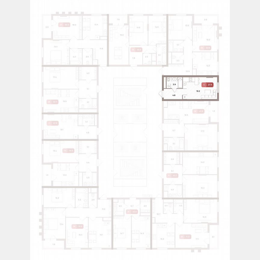 Квартира-студия, 27,9 м², 25/32 эт.