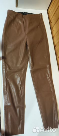 Кожаные брюки zara m