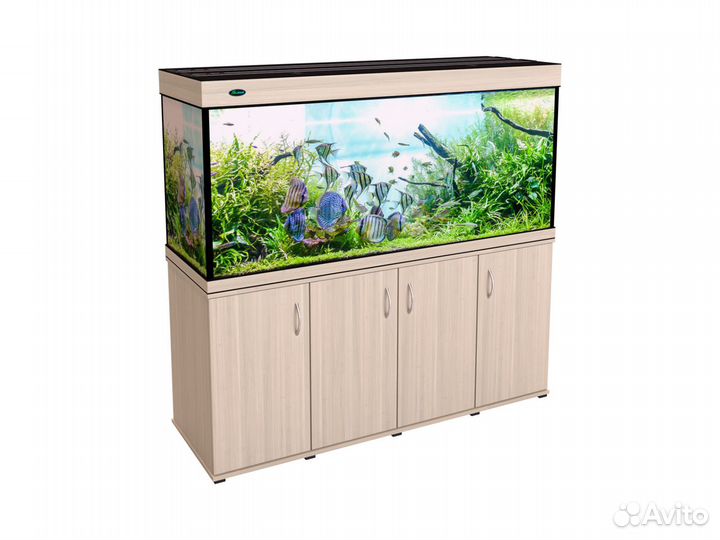 Аквариум 500 литров с LED-освещением беленый дуб