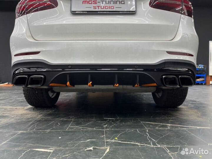 Диффузор + насадки Mercedes GLC x253 стиль 63 AMG
