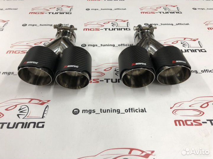 Насадки на выхлоп Akrapovic двойные дизайн 2
