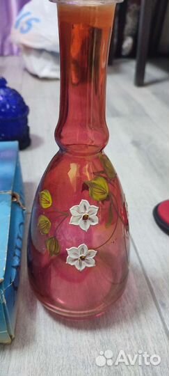 Графин с фужерами времён ссср,роспись,эмаль