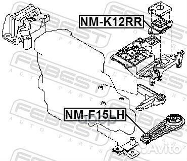 Опора двигателя nissan juke 10- левая NMF15LH