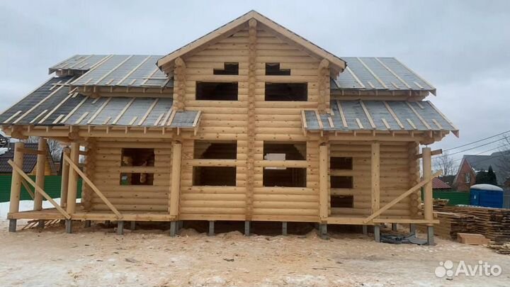 Оцилиндрованное бревно от производителя, срубы