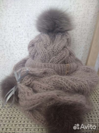 Комплект шапка и шарф новый женский