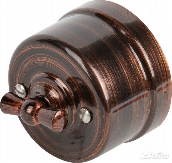 Выключатель Electraline двухклавишный медный век