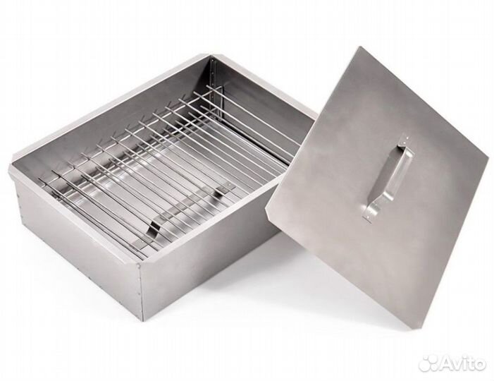 Коптильня из нержавейки 420х270х175мм с поддоном