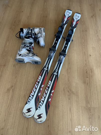 Горные лыжи Blizzard 146см+ботинки Salomon 37или39
