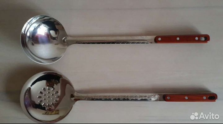 Шумовка + половник (комплект). Казанов нет