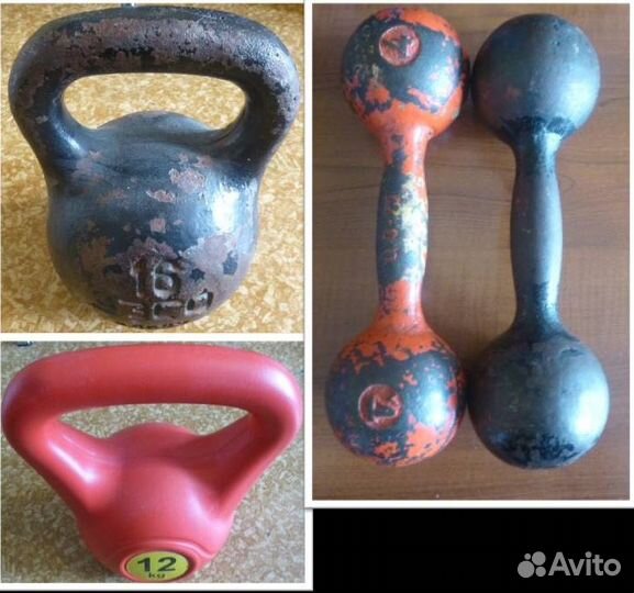 Гиря, гантели, боксерские перчатки, лапы