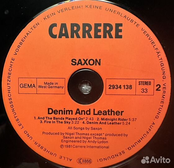 Saxon – Denim And Leather (Германия 1981г.)
