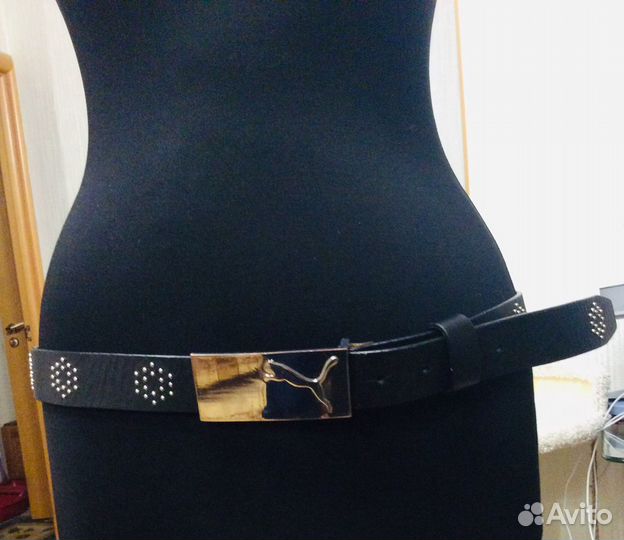 Ремень Puma из качественной натуральной кожи с акц