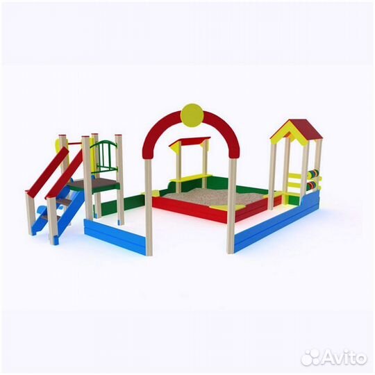 Песочный дворик с горкой ио 540