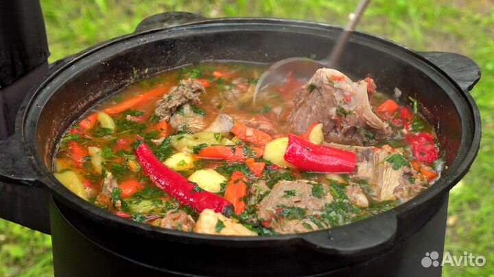 Казан узбекский(чугун)на 6л. с крышкой