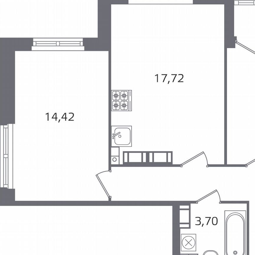 2-к. квартира, 59,5 м², 15/17 эт.