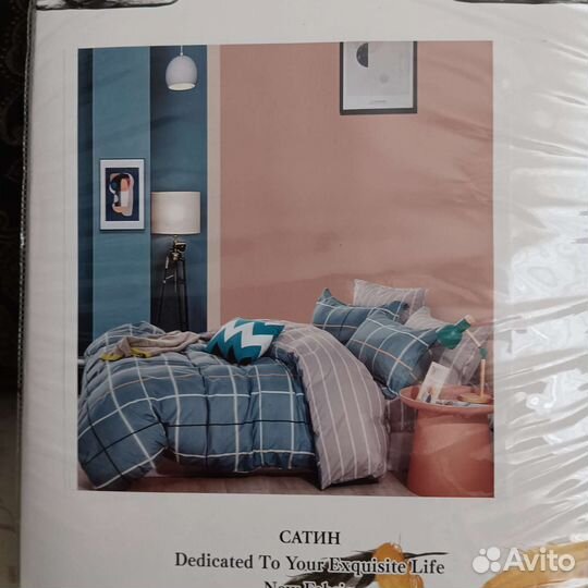 Белье постельное евро сатин поплин
