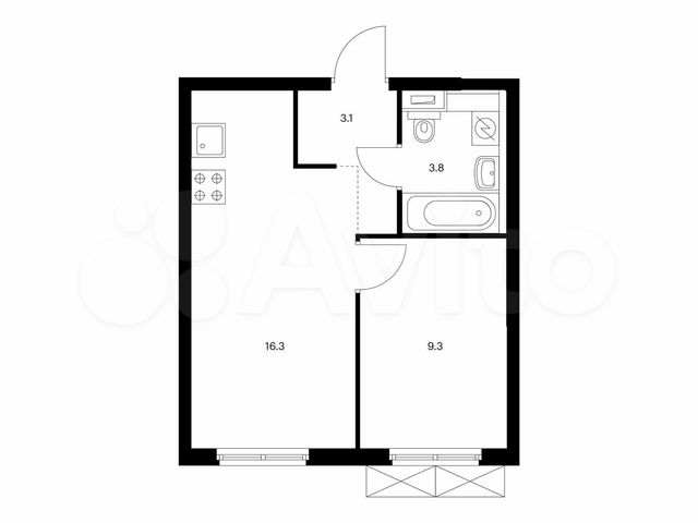 1-к. квартира, 32,5 м², 33/33 эт.