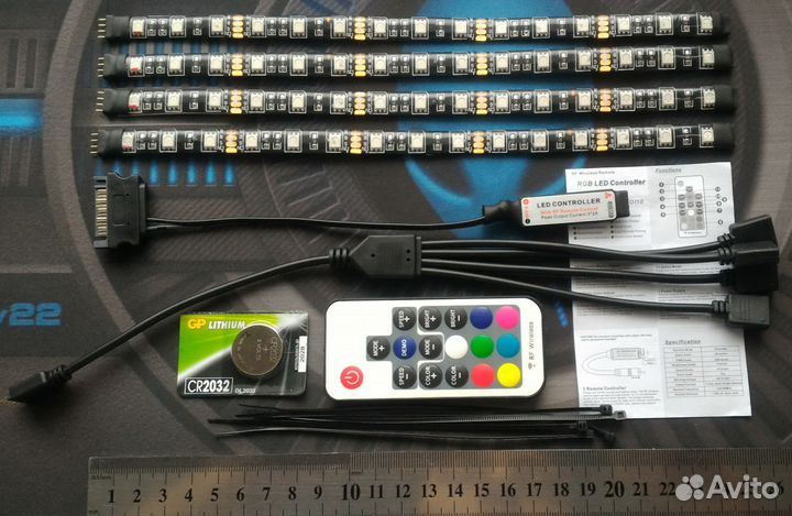 Комплект LED RGB подсветка системного блока 1 метр