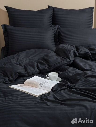 Комплекты постельного белья евро страйп-сатин опт