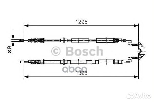 Трос ручного тормоза opel astra H 05- 1295/1328
