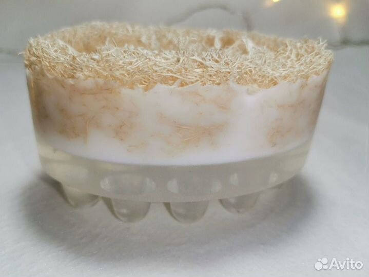 Массажное мыло с люфой ручной работы