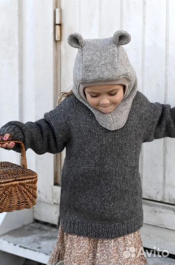 Шлем huttelihut 2-4 зима мишка