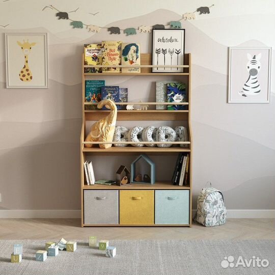 Стеллаж для игрушек детский Бумми 6 Монтессори