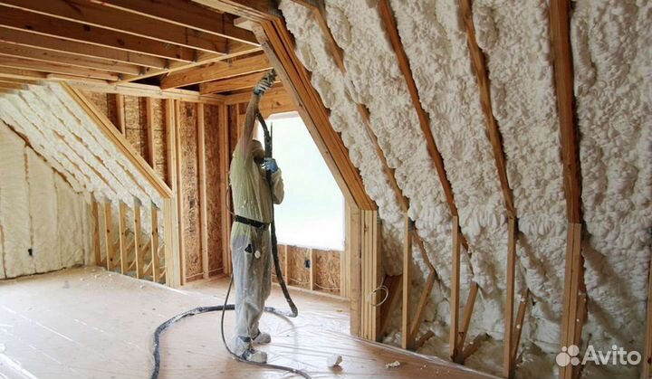 Утепление, теплоизоляция пенополиуретаном мансарды