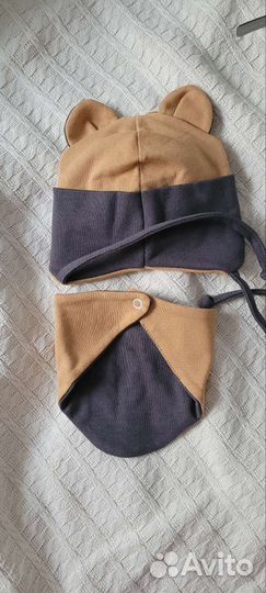 Комплект шапочка снуд 1-3 месяца