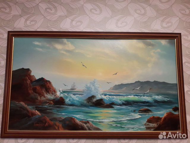 Картина с морем и корабликом